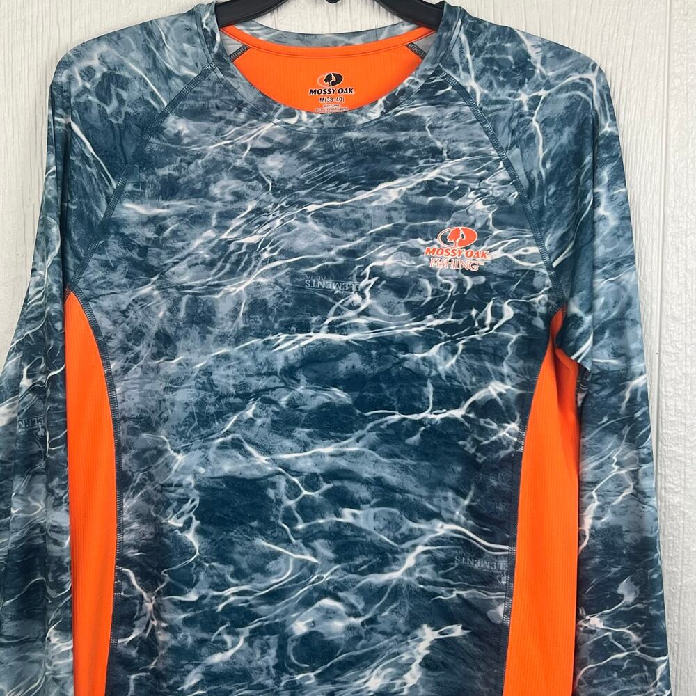 Mossy Oak Performance Fishing Tee mens  medium Long Sleeve Nautical Breathable - Picture 3 of 7